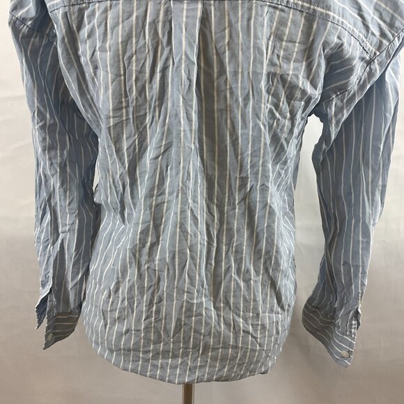 Marine Layer Blouse XS Blue White Stripe Button Front Long Sleeve - Picture 11 of 12